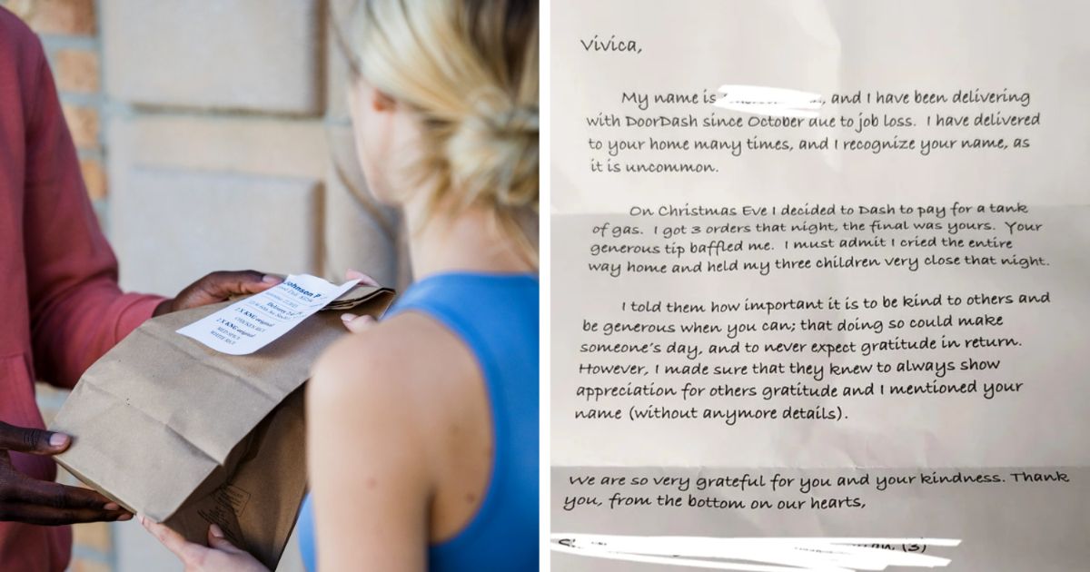 a note from the delivery guy