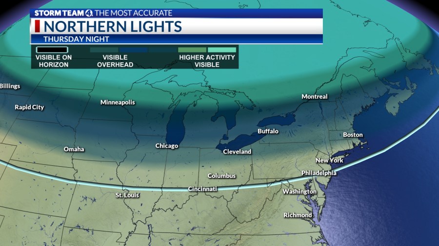 when will northern lights be visible in ohio