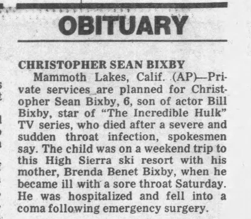 christopher bixby cause of death